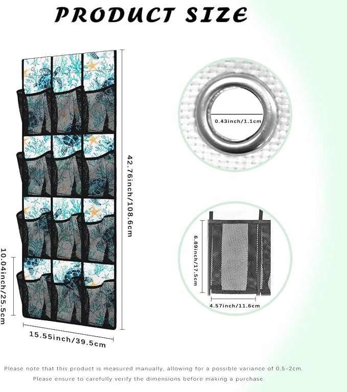 Blue Sea Turtle Behind The Door Shoe Organizer