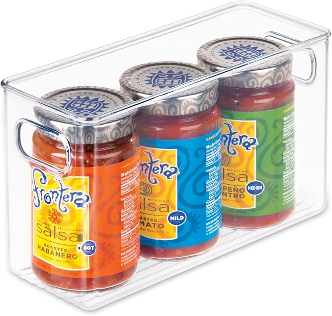 iDesign Slim Clear Plastic Storage Bin, Tall Narrow Organizer for Kitchen, Fridge, Freezer, or Pantry