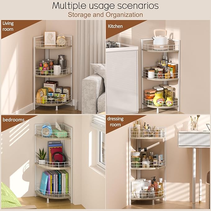Bathroom Standing Shelf, 3 Tier Free-Standing Shelf Units, Open Floor Shelves