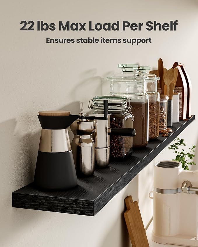 HOMEFURNISHING Floating Shelves, Wall Shelves for Living Room, Bedroom, Bathroom