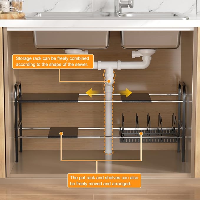 Under Sink Organizer 2 Tier Kitchen Storage Rack