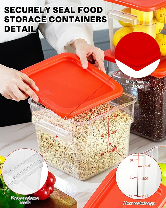 6QT Clear Food Storage Containers, N2