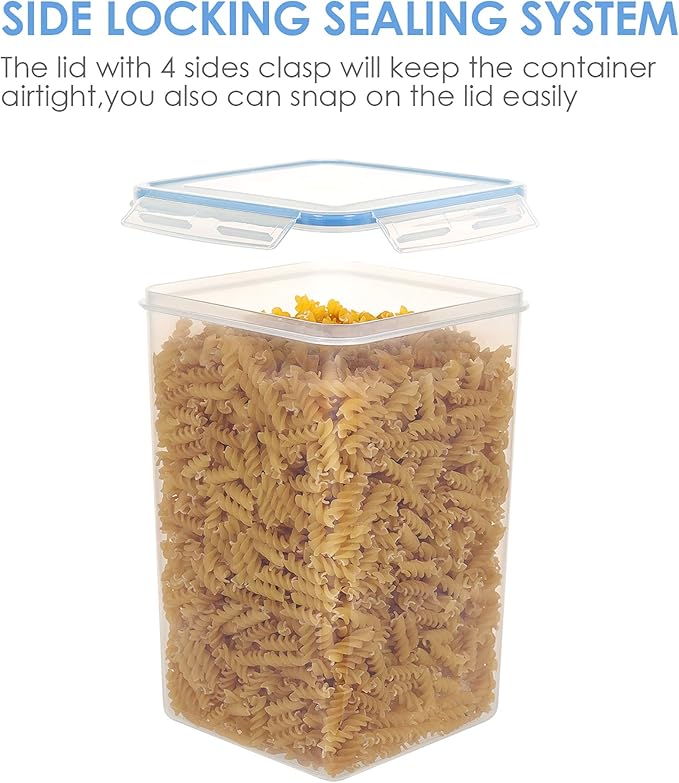 Extra Large Tall Airtight Food Storage Containers 4 Pieces 5.9qt / 6.5L-Plastic