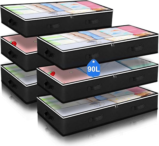6 Pack Under Bed Storage Containers Organizer