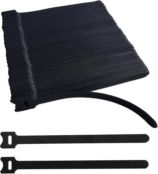 200 PCS 8 Inches Black Reusable Cable Ties, Adjustable Cord Straps