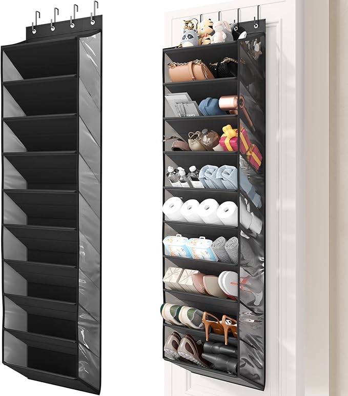 20-25 Pairs Over the Door Shoe Organizer, Black