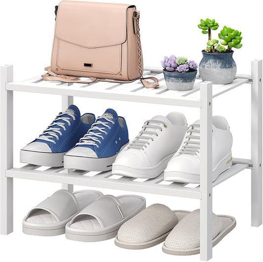 White Small Shoe Rack for Entryway