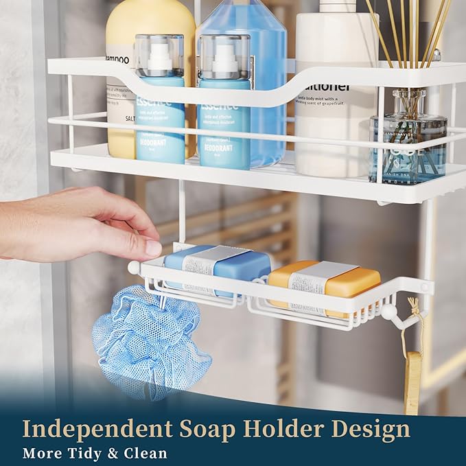 Over The Door Shower Caddy, White