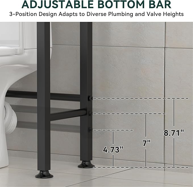 4-Tier Over The Toilet Storage with Paper Holder and 4 Hooks