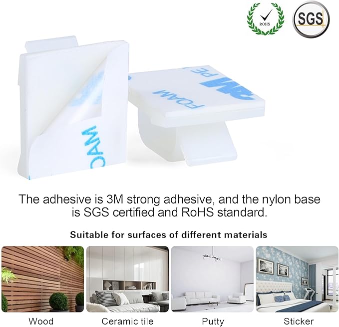 XHF 3/4” Adhesive Cable Wire Clips White 120PCS, Cable Staples Outdoor Cable Management Wire Organizer Cord Holder for Under Desk, Car, Wall, TV PC Ethernet Cable