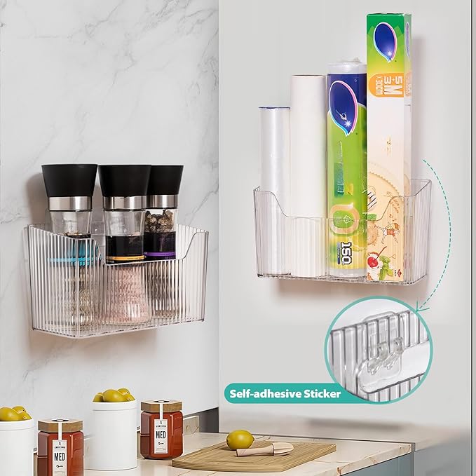 Sinnsally 2 Pack Cabinet Door Organizer, Clear White
