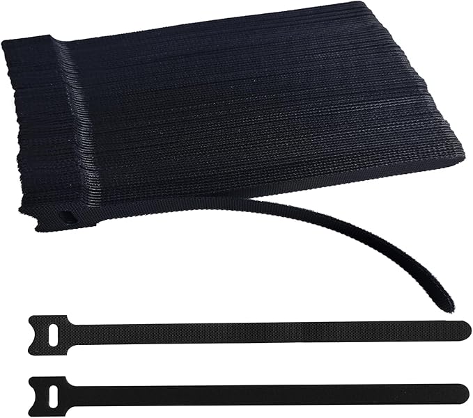 10 Inches 120 PCS Black Reusable Cable Ties,Multi-purpose Adjustable Cord Straps,Cable Organizer,Cord Wrap and Hook Loop Cords Management,Adjustable Cord Ties for Home,Garden,Office,Data Centers