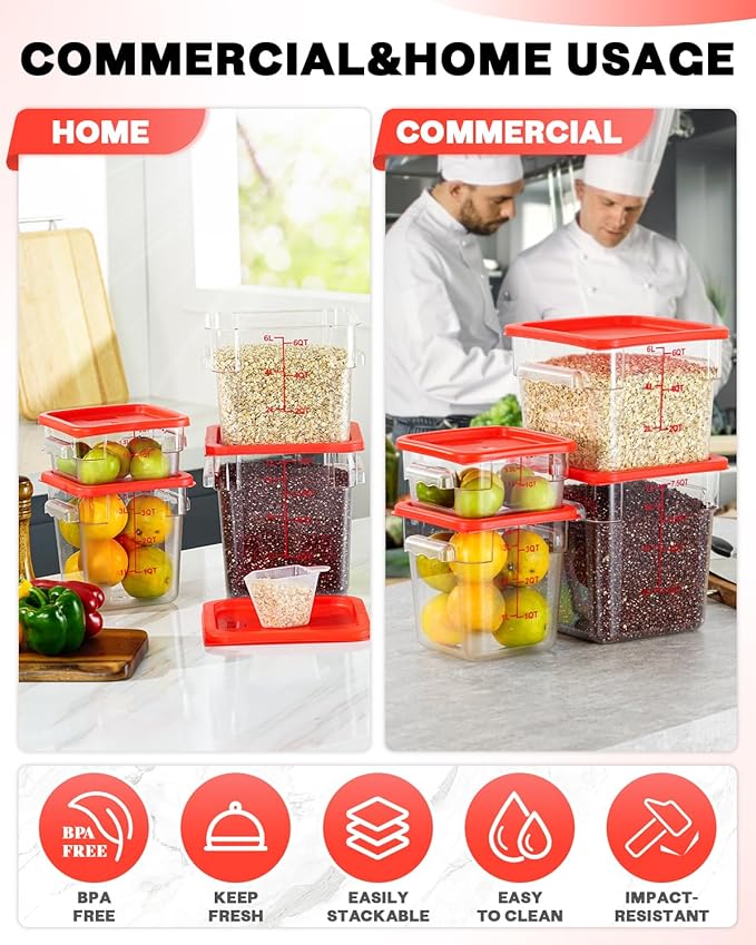 6QT Clear Food Storage Containers, N2