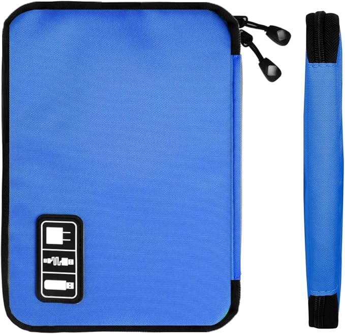 Lcsmaokin Electronics Organizer Travel Case,Electronic Accessories Storage Bag,Portable Waterproof Cable Organizer Bag,Travel Cord Organizer Bags for Small Charging Cord Storage,SD Card-Royal Blue