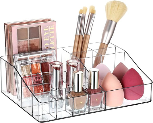 1 Tier Clear Makeup Organizer with Drawer