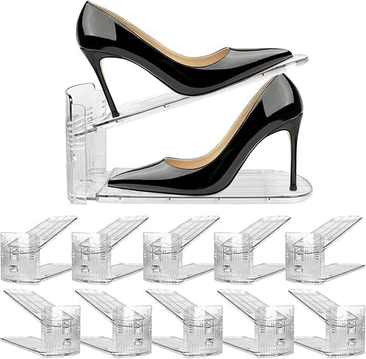 10 Pack Clear Shoe Slots Organizer