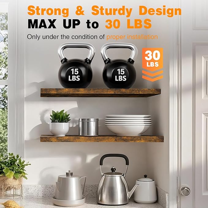 Floating Shelves, 48 inches Long Wall Mounted Rustic Wood Shelves for Bathroom