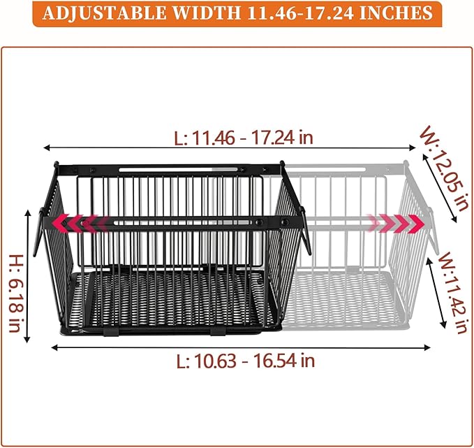 Large Freezer Organizer Bins，Upgraded Bottom Leak-Proof net，Fit 10 to 20 Cu.Ft Deep Freezer，2 Pack， Expandable Stackable Chest Freezer Organizer Bins , for Fridge, Deep Freezer, Cabinet