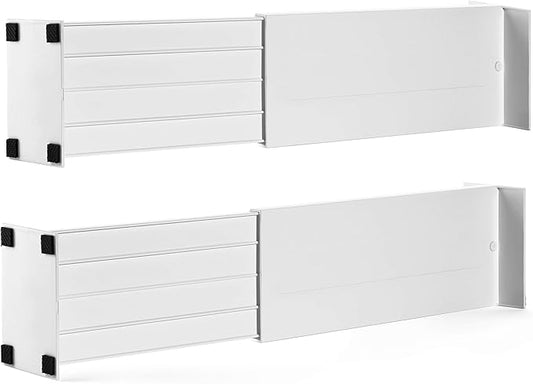 Dial Industries Adjustable Dresser Drawer Clothes Organizer Dividers, Set of 2