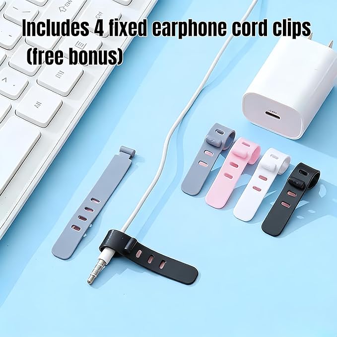 1Large+1Small Cable Organizer Set with 4 Silicone Cable Ties, 2-Piece Cable Management Box, Acrylic Lid Cord Organizer for Home Office,Set of Two Cable Box,Cable Organizer Box(Acryliclid lid/Black)
