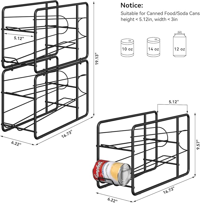 4 Pack Can Dispenser Rack, Black