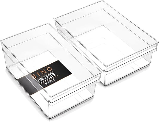 Plastic Storage Bins, Large, THE HANDLER COLLECTION, Multipurpose Organizer Bins