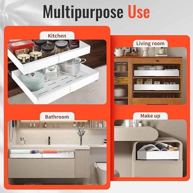21" Deep Expandable Pull Out Cabinet Organizer