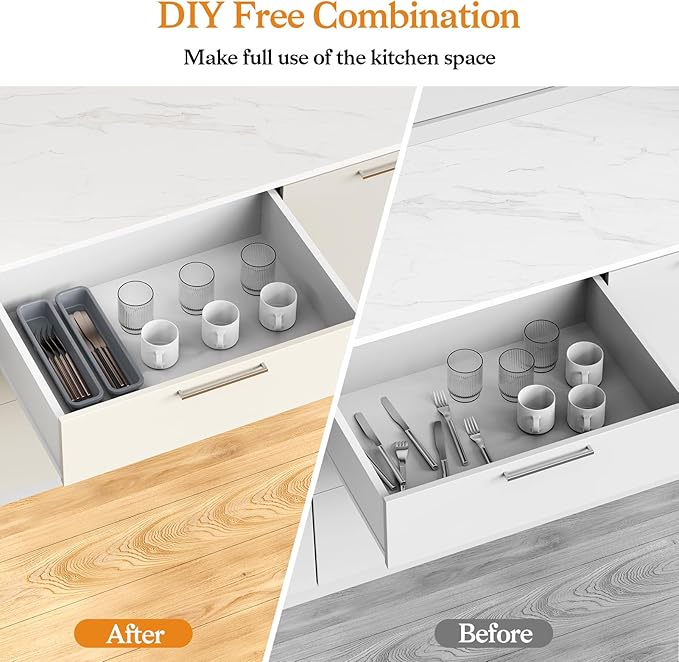 2 Pack Silicone Silverware Organizer