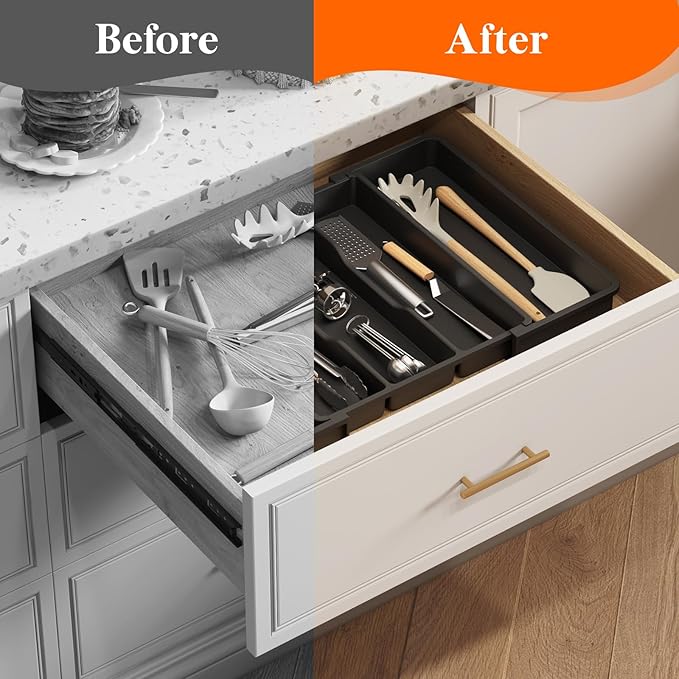 Utensil Organizer, Adjustable Kitchen Drawer Organizer