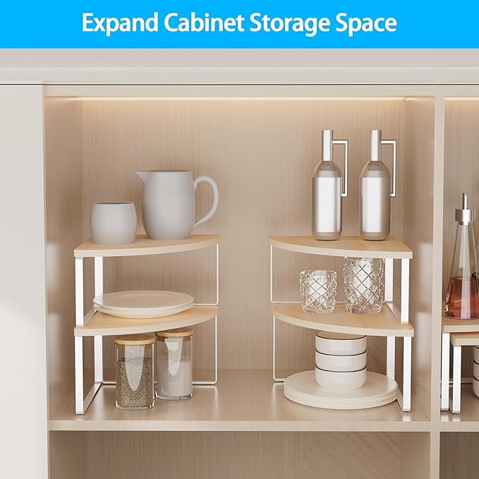 Corner Shelf Countertop Organizer, Natural Beige