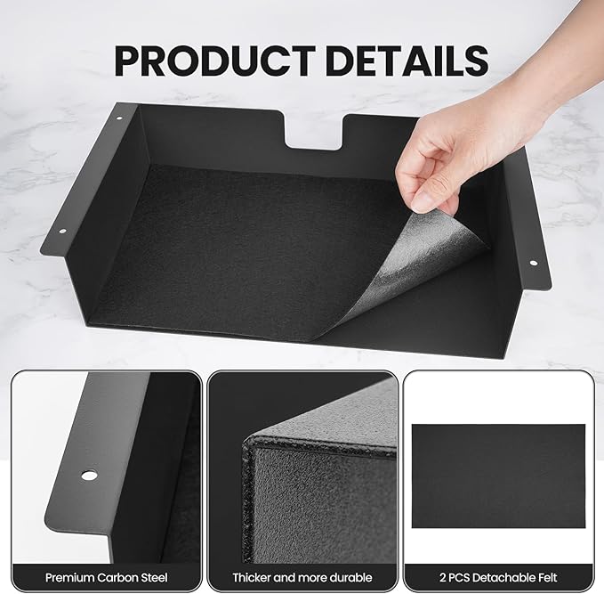 2 Pack Under Desk Shelf, 13 Inch Under Desk Storage Shelf