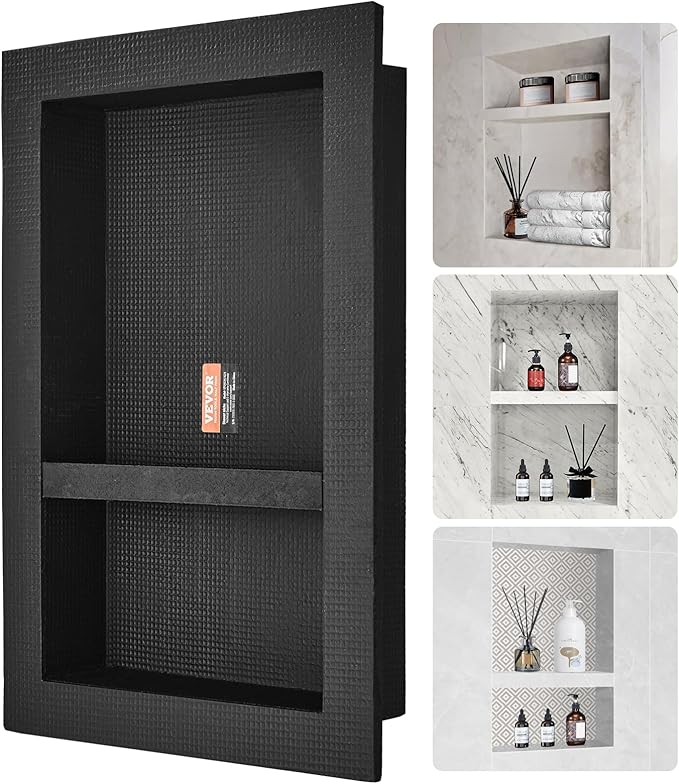 Shower Niche Ready for Tile 16" x 24", Double Shelf Organizer