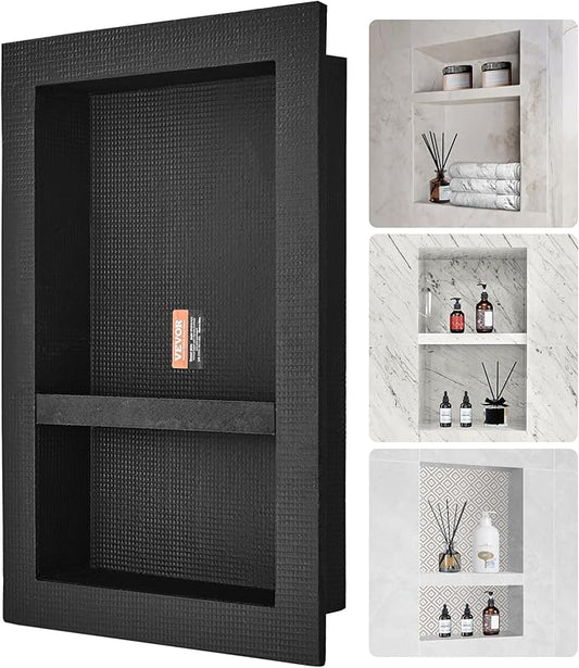 Shower Niche Ready for Tile 16" x 24", Double Shelf Organizer