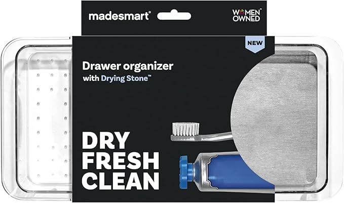 Madesmart Dental Tray Drawer Organizer with Drying Stone