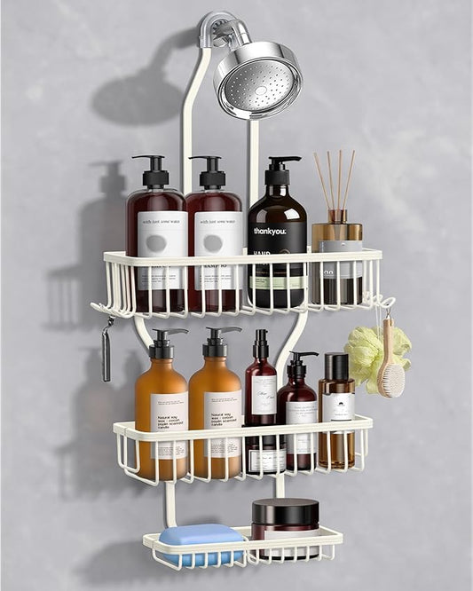 Shower Caddy Hanging, Never Rust Shower Hanging Organizer, Milky White