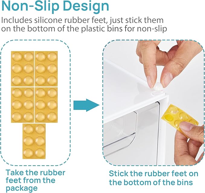 Stackable Storage Drawers Set of 5, Plastic Organizer Bins for Baby Bottle