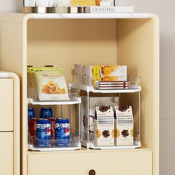 3 Pack 2-Tier Bathroom Under Sink Organizers and Storage