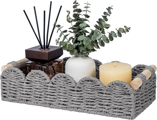 Toilet Paper Storage Basket Organizer, Grey