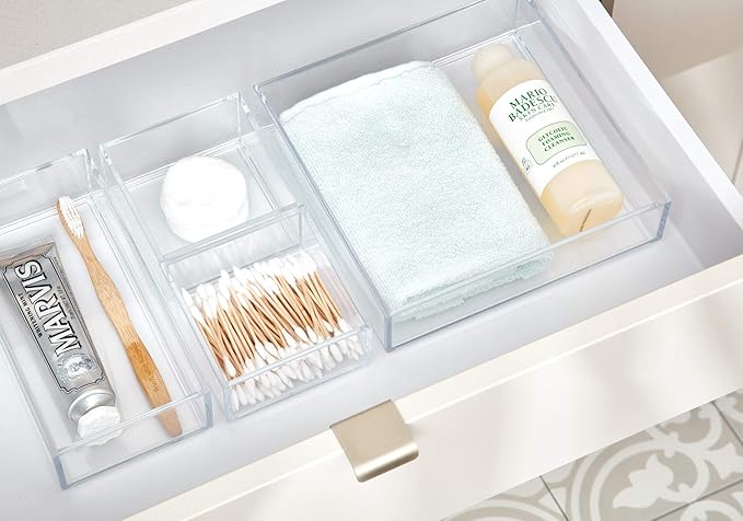 Clarity Plastic Drawer Organizer for Vanity, Countertop, Bathroom