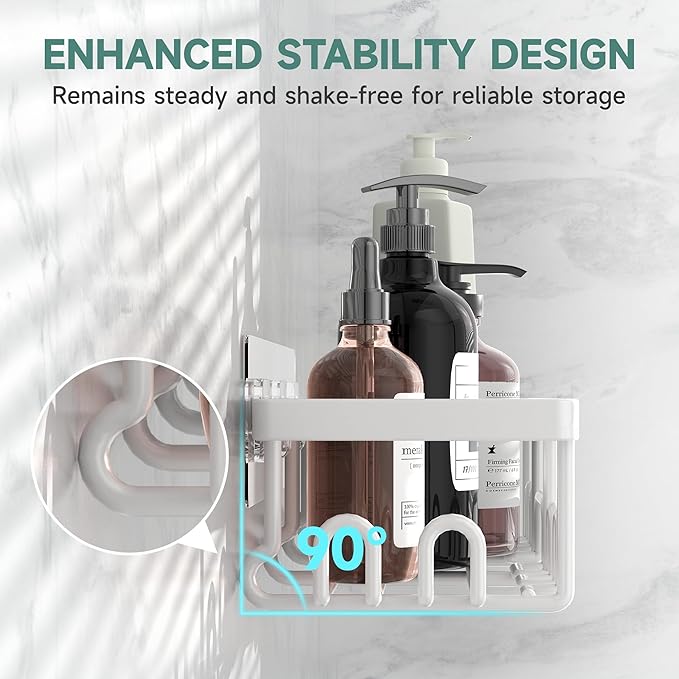 Shower Caddy 3-Pack, Advanced Rustproof Design, White