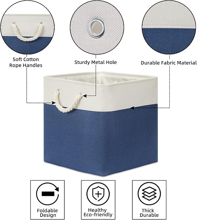 Bidtakay Storage Baskets Large Cube Storage Bins Fabric Baskets for Organizing