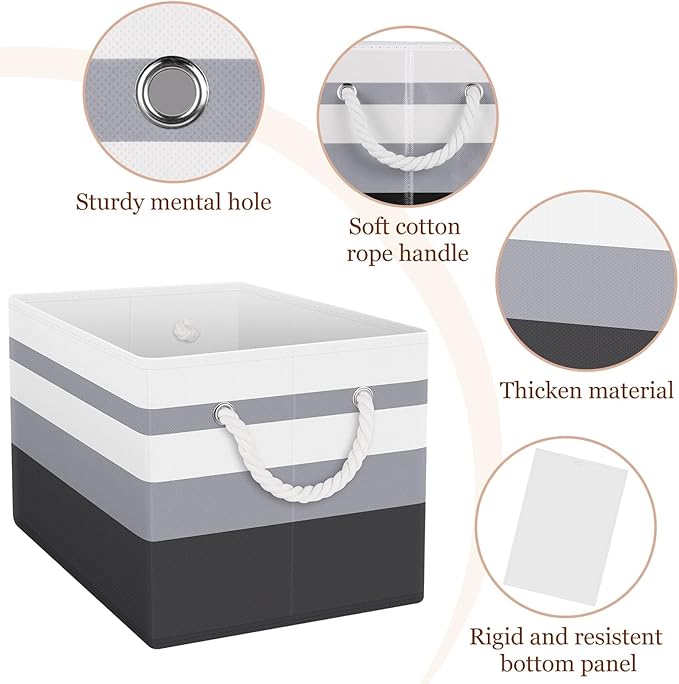 Fab totes Storage Bins 3-Pack, Gradient Grey