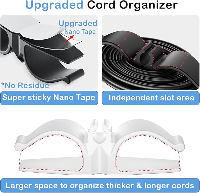 Lancord Upgraded kitchen appliance cord organizers Stick On Appliance Wire Organizer, Cord Organizer for Appliances Wire Wrapper for Kitchen Appliances Mixers, Coffee Maker, Pressure Cooker