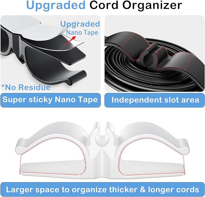 Lancord Cord Organizer for Appliances, Small 8 Pack Upgraded Kitchen Appliance Cord Organizer Stick On Appliance Wire Organizer Wrapper for Kitchen Appliances Mixers, Coffee Maker, Pressure Cooker