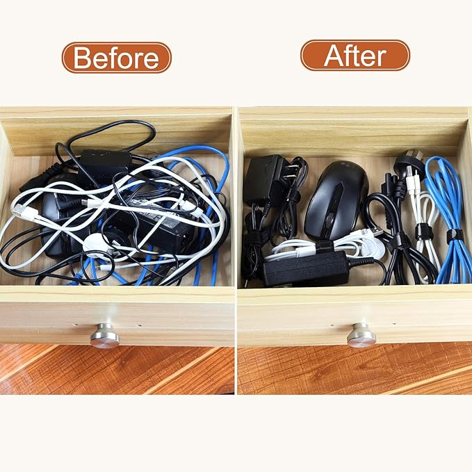MVYC 150PCS 8 Inch Reusable Cable Ties Wire Ties Cord Organizer Cable Organizer Adjustable Cable Management Black