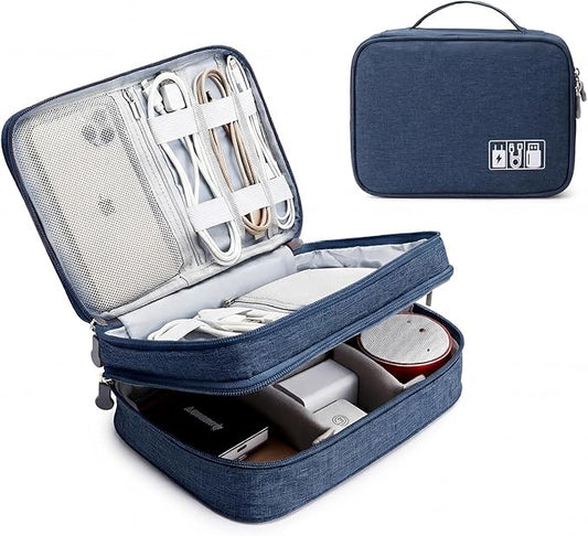 Travel Cable Organizer Bag, Dark Blue