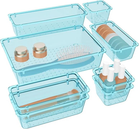 8 PCS Plastic Drawer Organizer Set
