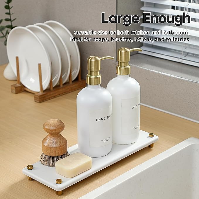 White Gold Dish Drying Rack Tray