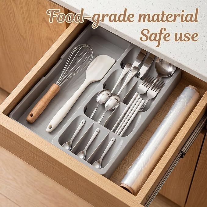 Expandable Silverware Drawer Organizer Tray
