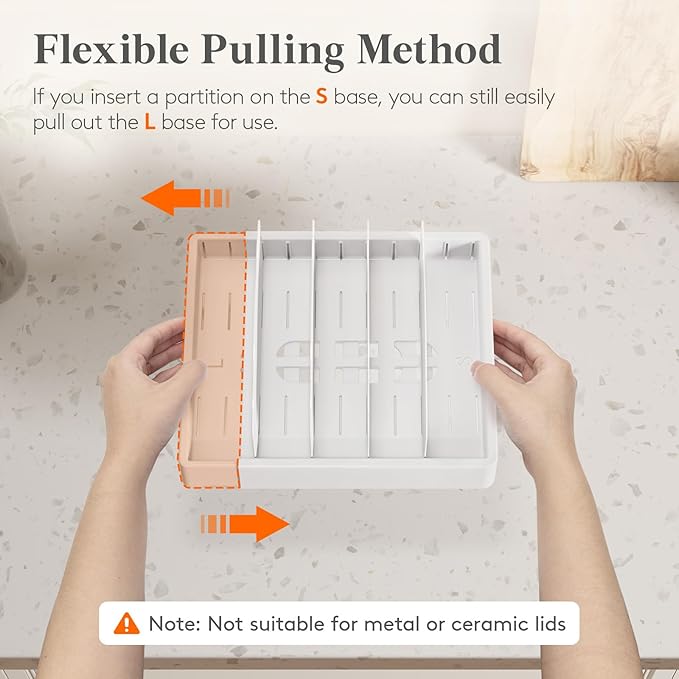 Kitchen Cabinet Organizer for Food Contanier Lid, 9.8"-17"